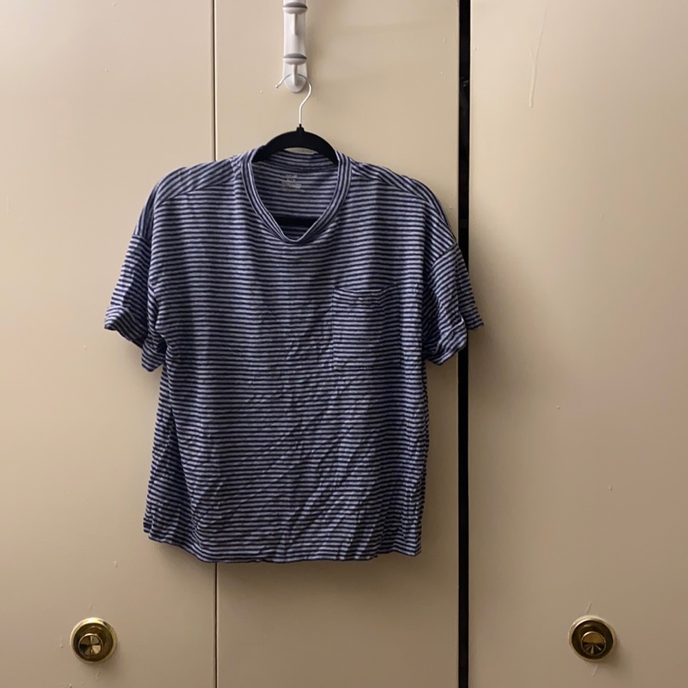 Aerie Striped Linen Pocket Tee
